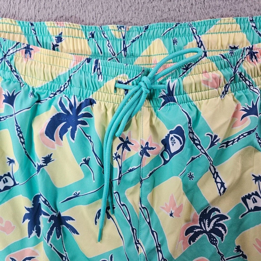 NWT Caribbean Swim Shorts Trunks Men's XXL‎ Lined Zip Pocket Palm Tree Pineapple